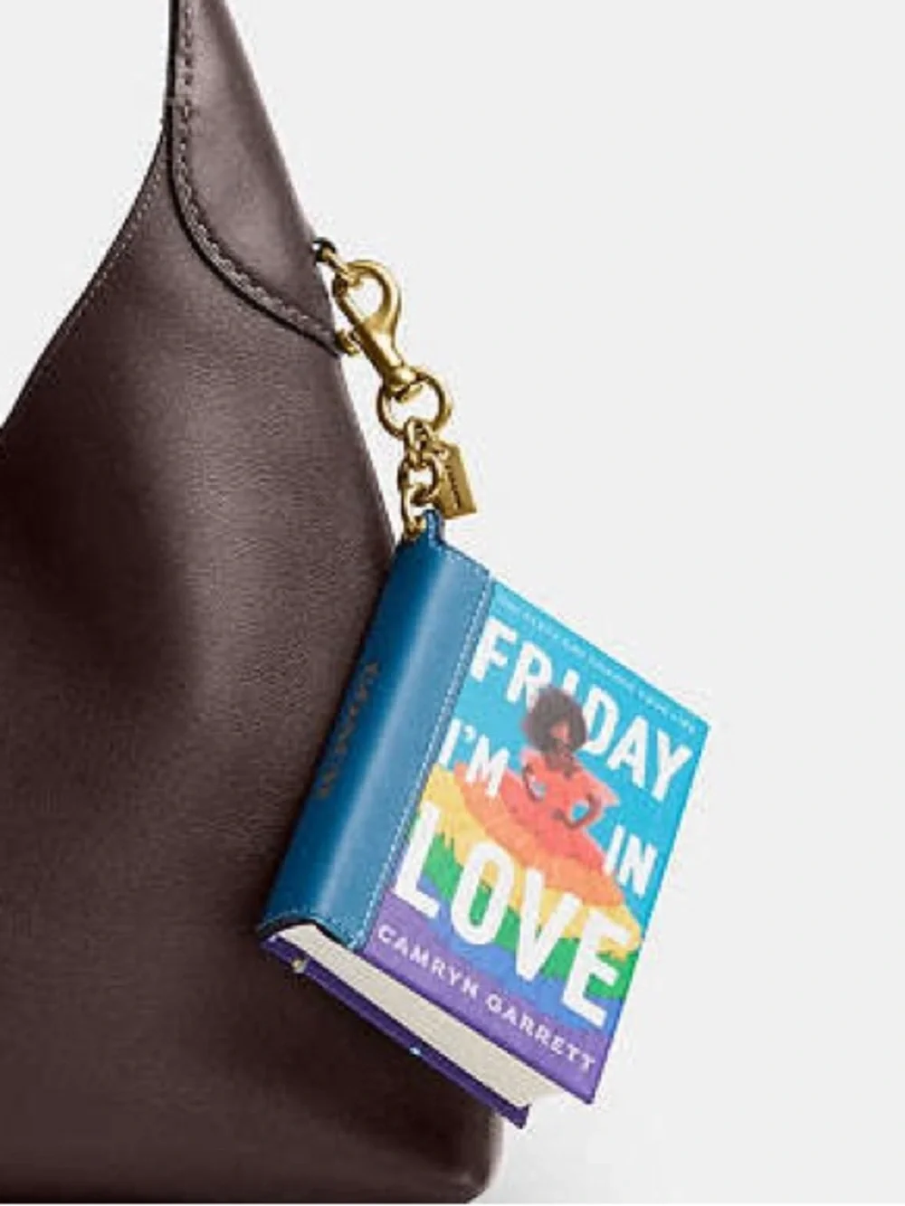 NWT Coach Friday I'm In Love Micro Book Bag Charm Leather Blue CFK53 Rare